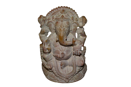 Handcrafted Sculpture Soapstone Elephant Head Ganesha - Small