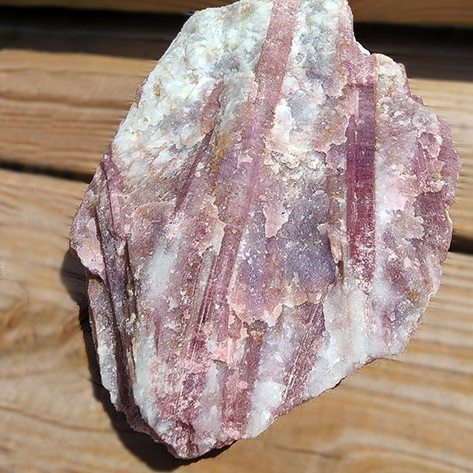 Raw Pink Tourmaline Natural Crystal in Quartz Matrix
