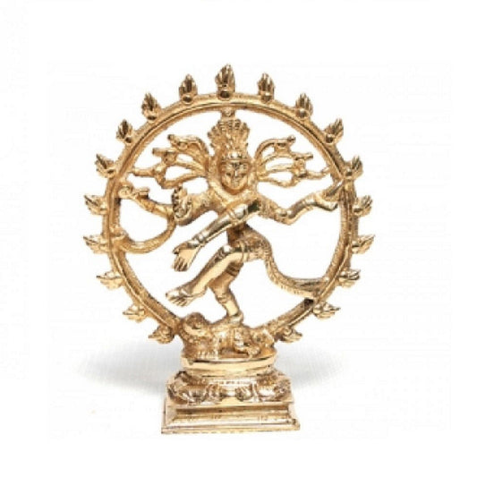 Dancing Shiva (Natraj) 6" Tall Brass Statue